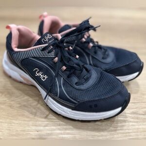 Ryka Sky Walk Sneaker size 7 women’s walking shoe navy and pink